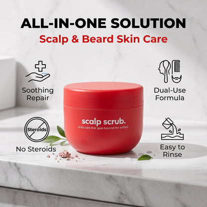 🔥 Professional-Grade Exfoliating Scrub—A 2-in-1 Treatment For The Scalp And The Skin Beneath The Beard.