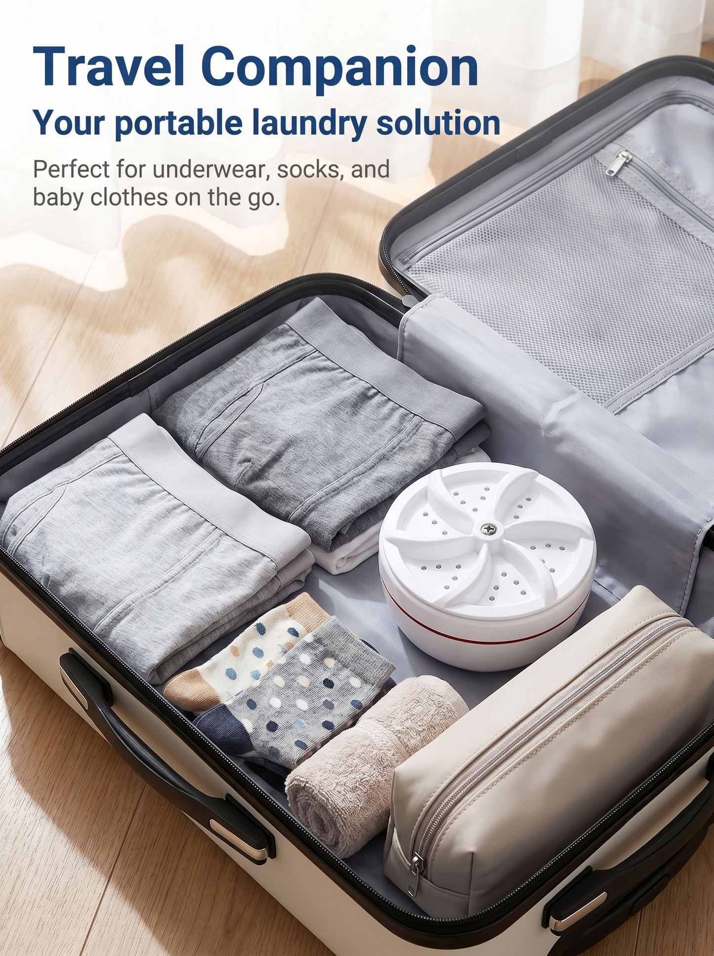 🧺 Imported Portable Ultrasonic Washing Machine with Powerful Turbine Cleaning