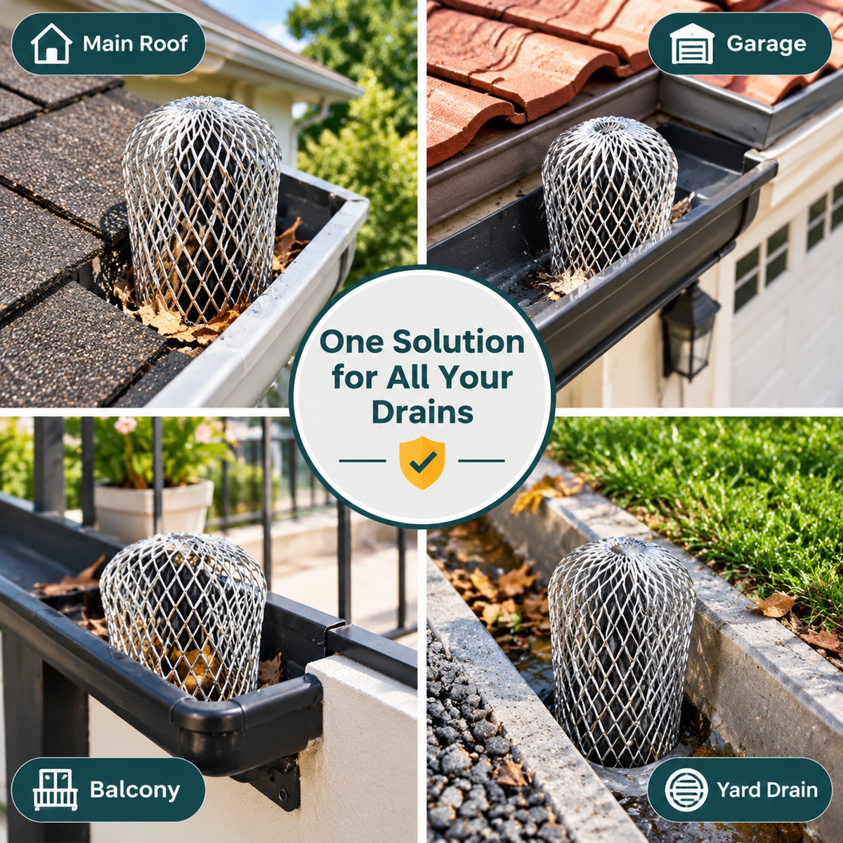💥Buy 1 Get 1 Free！🍂Leaf-Proof Drain Filter Mesh (Adjustable Size)