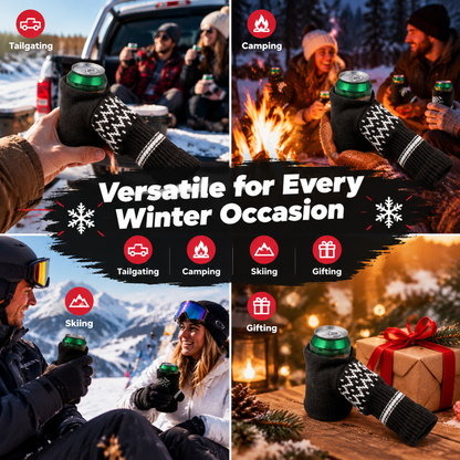 💥50% OFF 🧤Knitted Striped Thermal Beer Glove