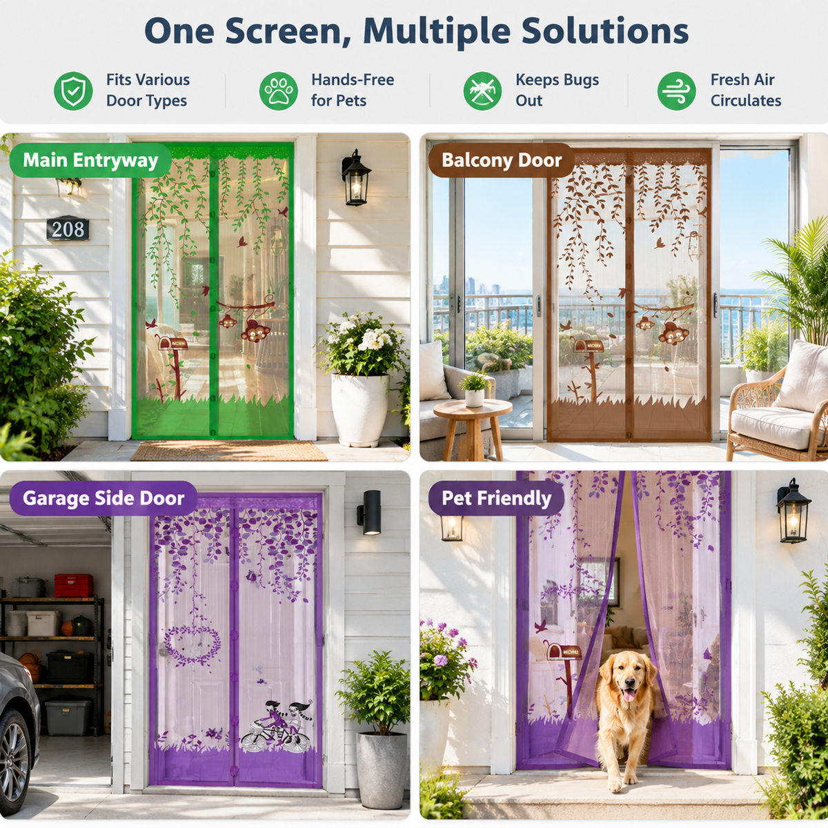 💥50% OFF🦟Drill-free magnetic mesh screen door (mosquito curtain)