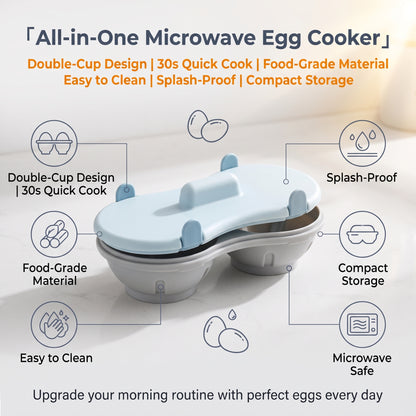 🍳Buy 1 Get 1 Free - Microwave Egg Cooker – Food-Grade Material, Heat-Resistant; Easily Cook Perfect Poached Eggs.