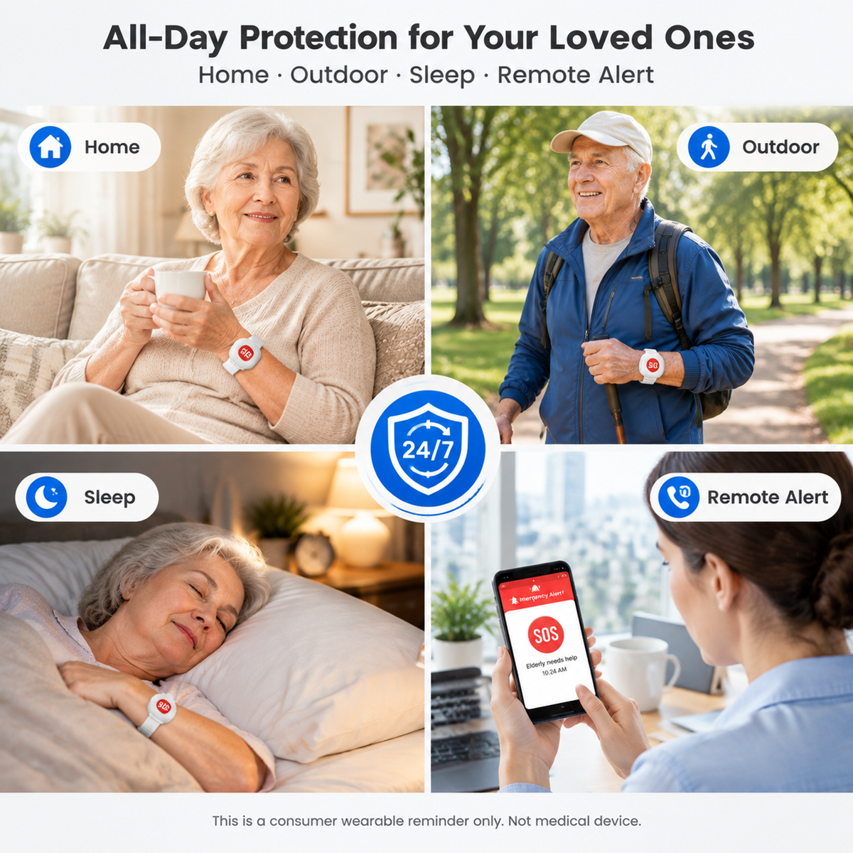 💥50% OFF 🆘 Elderly SOS Emergency Call Wristband