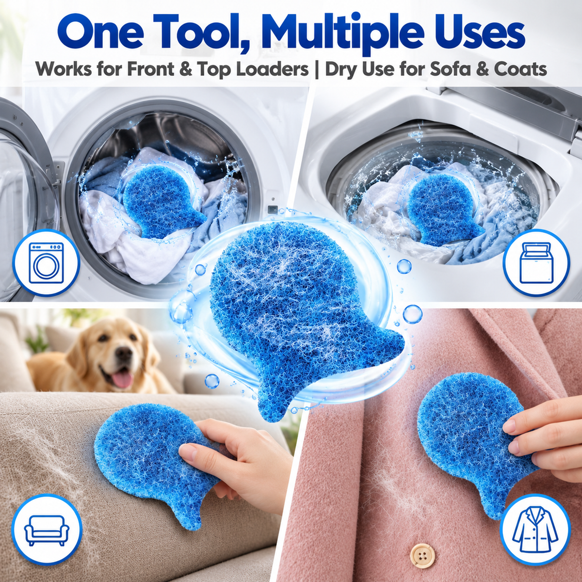 💥50% OFF  ✅Washing Machine Pet Hair Catcher Reusable Lint Remover