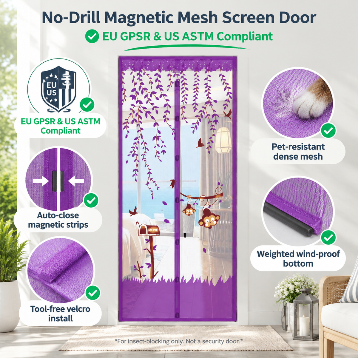 💥50% OFF🦟Drill-free magnetic mesh screen door (mosquito curtain)