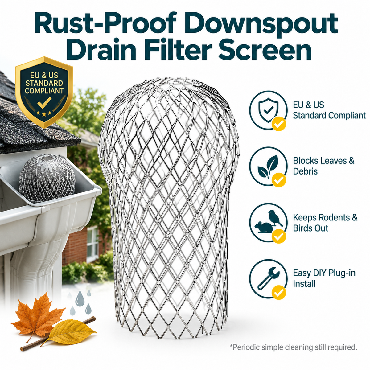 💥Buy 1 Get 1 Free！🍂Leaf-Proof Drain Filter Mesh (Adjustable Size)