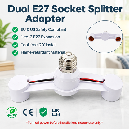 💥50% OFF! 💡📹E27 Bulb Socket Splitter (1-to-2)