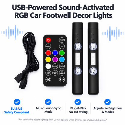 💥50% OFF 🚗💡Multicolor Sound-Activated Car Interior Ambient Lights
