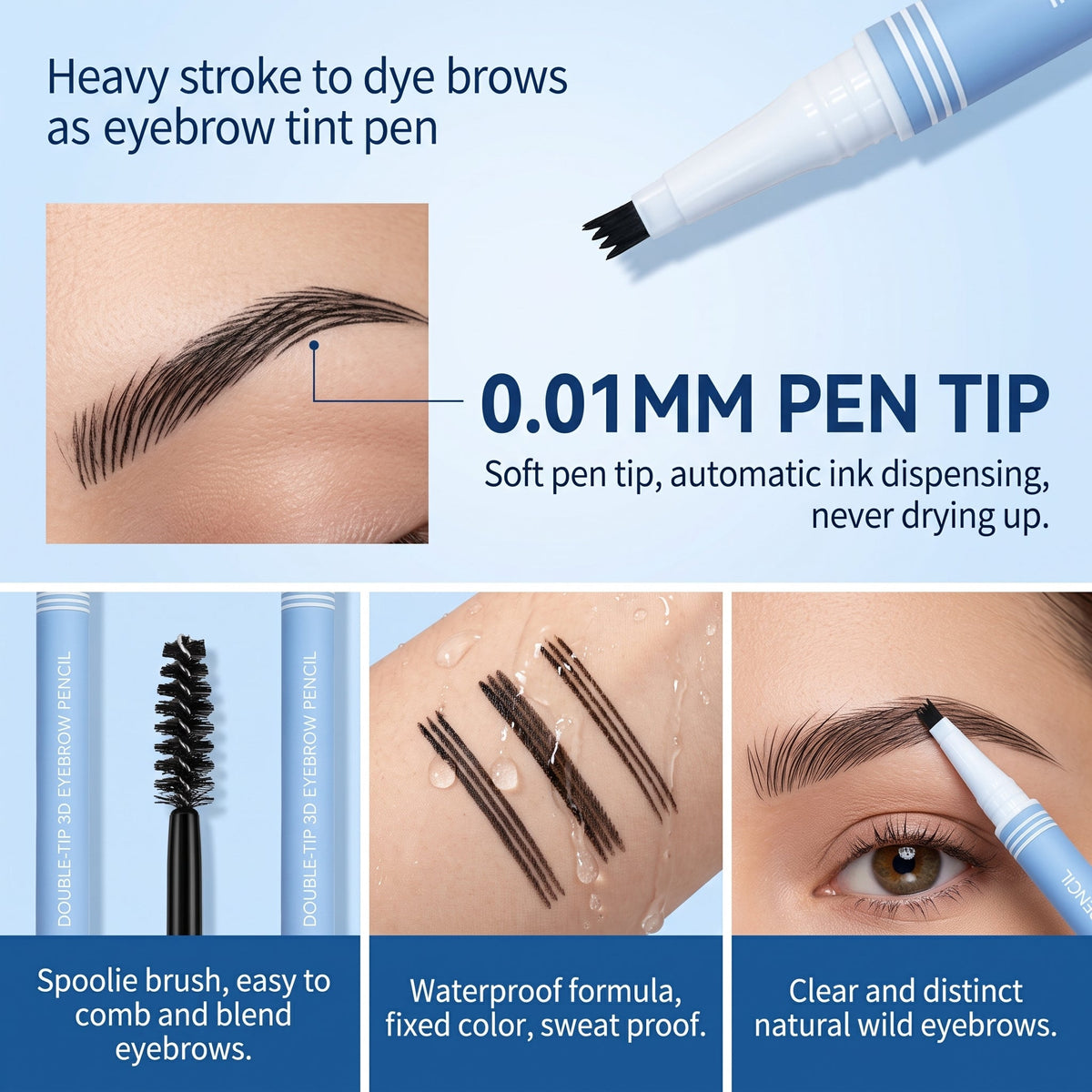 💕Buy 1 Get 1 Free🎁✨Dual-Ended 3D Eyebrow Pencil 2 in 1Dual-Ended Eyebrow Pencil