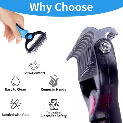 🐾 Double-Sided Pet Grooming Brush For A Cleaner Home & Happier Pets