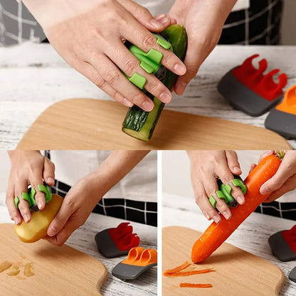 🥕 2Pcs Palm Hand Vegetable Peeler | Non-slip Rubber Finger Grips