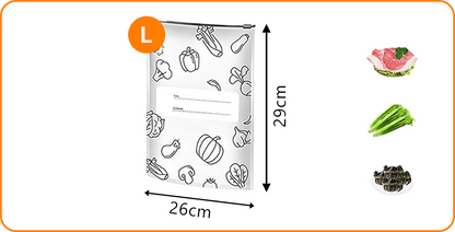 Reusable Aluminum Foil Sealed Fresh Keeping Bags, Double Zipper Leakproof Moisture Proof Food Storage Pouch for Fridge Freezer Meat Vegetable