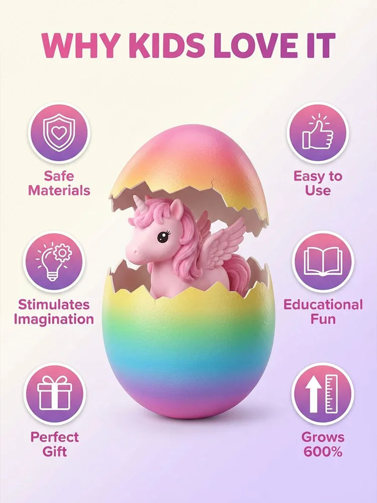 Rainbow Hatching Unicorn Egg The Viral Gift of 2026: Hatchable "Magic" Eggs That Turn Waiting into a Fun STEM Adventure 🥚🌈  100% Kid-Safe & Non-Toxic: Watch Your Unicorn Babies Grow Day by Day in Your Own Fairy Tale 🛡️🧚‍♀️