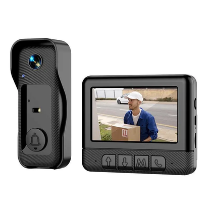 🔥Tired of Porch Pirates Stealing Your Packages? 4.3" Screen Wireless Video Doorbell with HD Infrared Night Vision & Two-Way Intercom