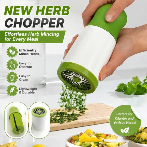 🌿White & Green Compact Cordless Herb Chopper, Efficient Cilantro & Herb Mincer, Easy to Operate & Clean