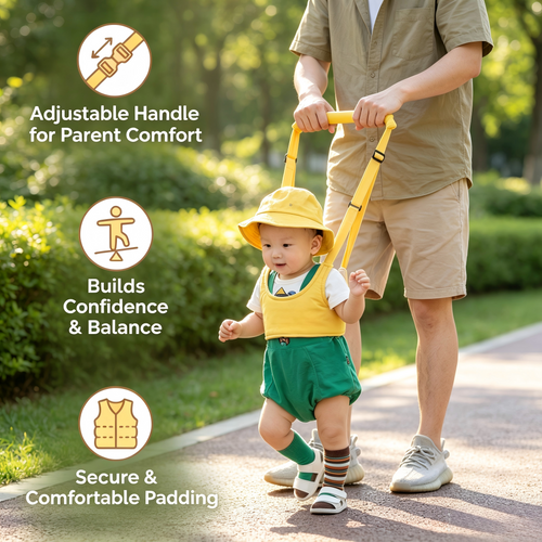 🔥 HOT SALE 50%OFF 🍼Adjustable Baby Walking Harness With Safety Strap Secure Support For Toddlers Learning To Walk