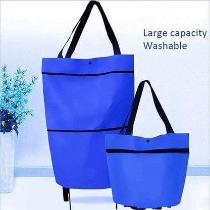 🔥 Limited Time 50% OFF 🛒 2-in-1 Foldable Grocery Bag & Rolling Cart