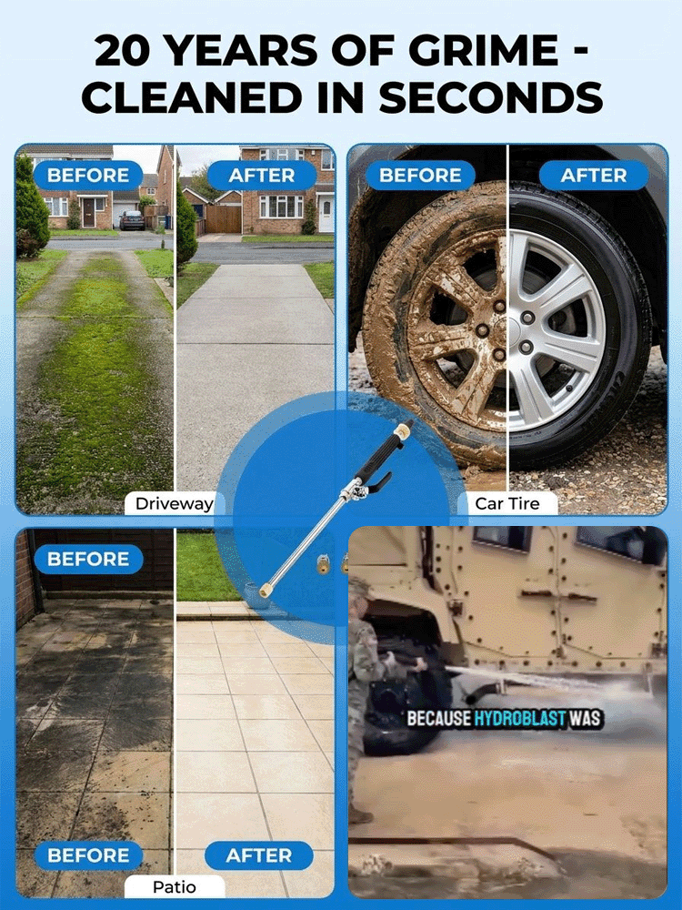 Turn Your Garden Hose into a Pressure Washer! Patented Booster Tech for Cars, Patios, and Lawns 🚗✨Stress-Free Cleaning: Anti-Backflow Valve & Adjustable Sprayer – Blast Away Grime in Seconds 🌊