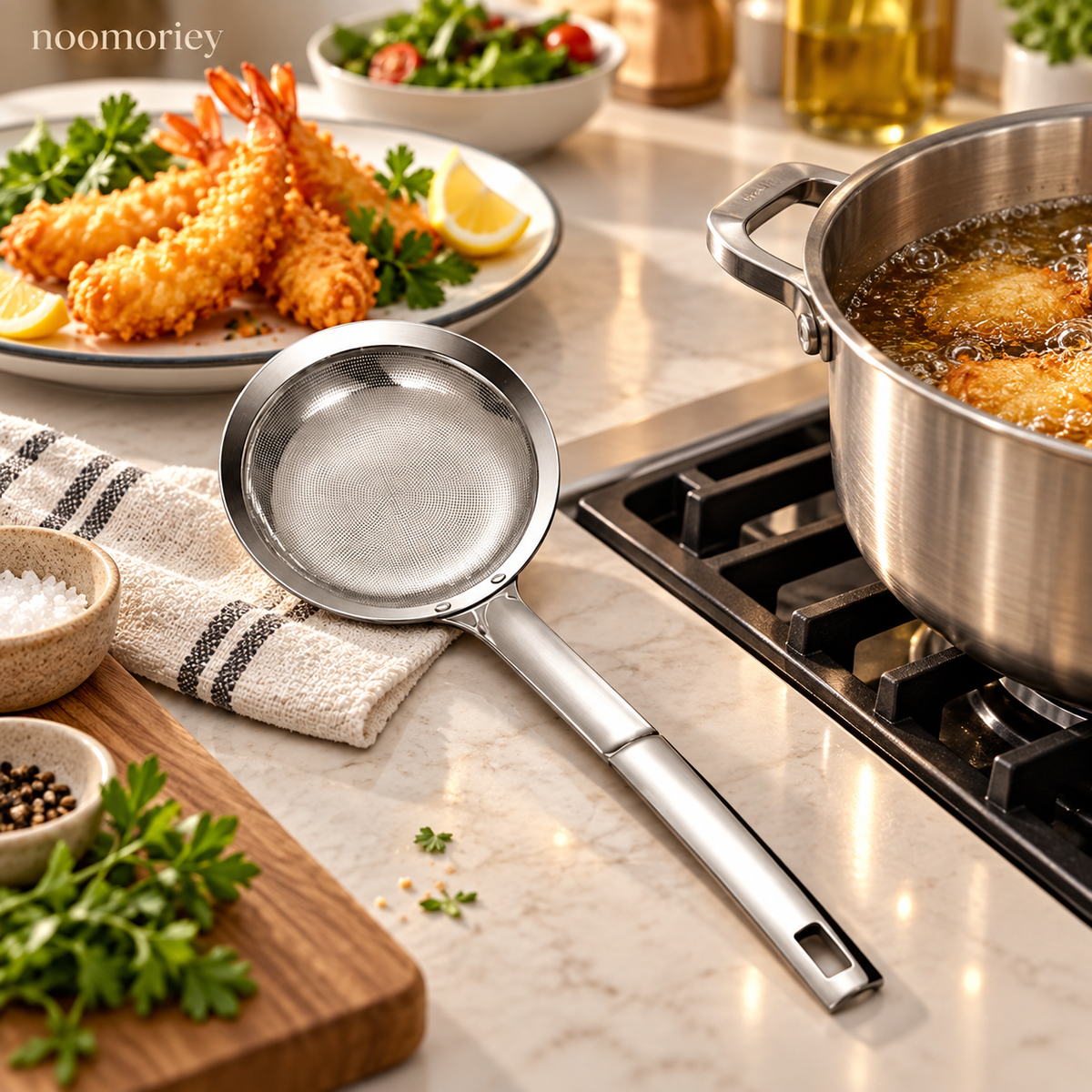 🎁 Buy One, Get One Free 🍳 Thickened Food-Grade Stainless Steel Fine-Mesh Strainer