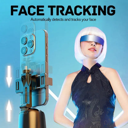 📱Auto Face Tracking Phone Holder, Gesture Control 3-Axis Gimbal Stabilizer, Smart Auto Rotating Phone Stand for Live Streaming, Vlog Shooting & Video Recording