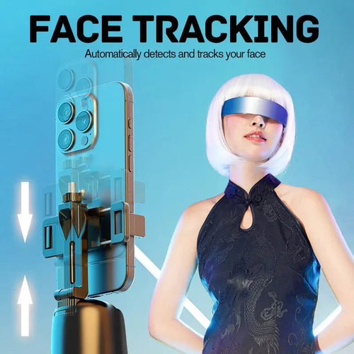 📱Auto Face Tracking Phone Holder, Gesture Control 3-Axis Gimbal Stabilizer, Smart Auto Rotating Phone Stand for Live Streaming, Vlog Shooting & Video Recording