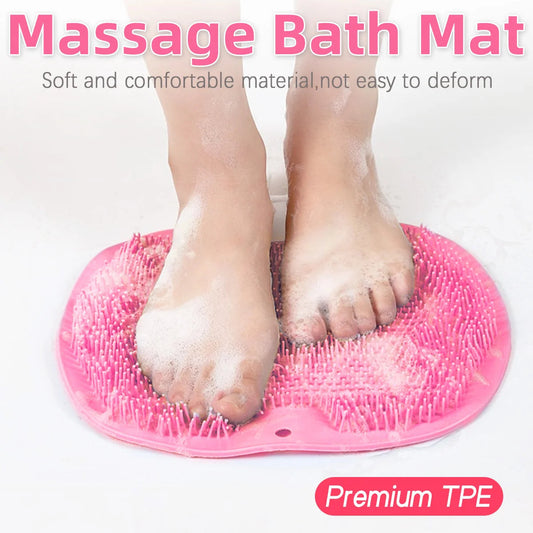 ✨Buy 1 Get 1 Free🦶Silicone Shower Foot Scrubber Mat Pack Of 2 Removes Dead Skin Calluses And Foot Odor