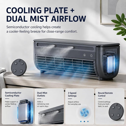❄️Wireless Wall Mount Ice Mist Cooling Fan – Rechargeable Portable Air Cooler for Home & Kitchen