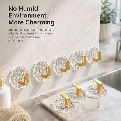 🔥Limited-Time Offer🔥Heavy-Duty Plastic Self-Adhesive Hexagonal Ripple Hooks