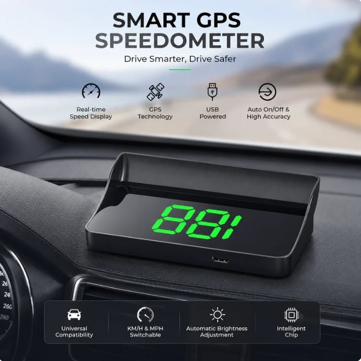 📟 GPS Head-Up Display with Real-Time Digital Speed Display