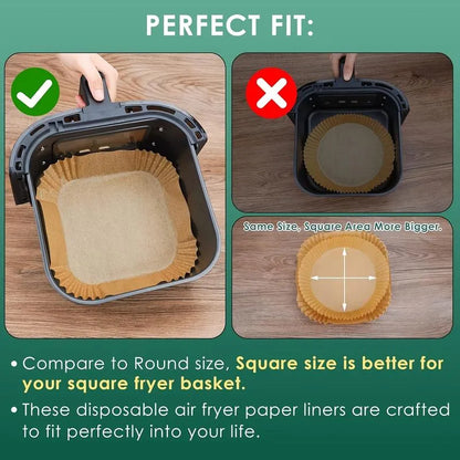 100Pcs Parchment Paper Air Fryer Paper Liners