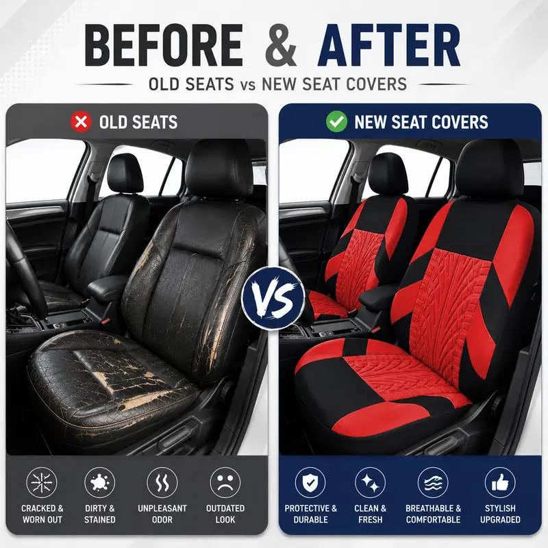 Universal car seat covers for 5-seater vehicles
