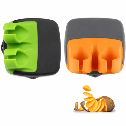🥕 2Pcs Palm Hand Vegetable Peeler | Non-slip Rubber Finger Grips