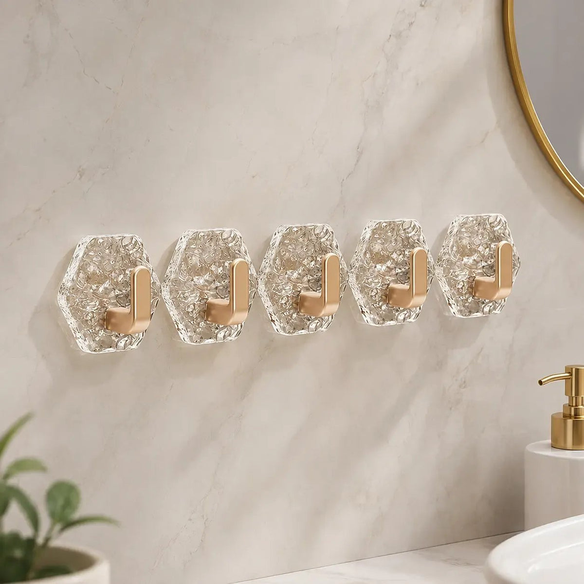 🔥Limited-Time Offer🔥Heavy-Duty Plastic Self-Adhesive Hexagonal Ripple Hooks