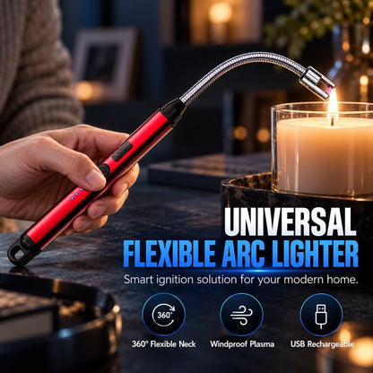 🔥Buy 1 Get 1 Free🔥360 Degree Flexible Arc Lighter Windproof Rechargeable Electric Lighter With LED Battery Indicator
