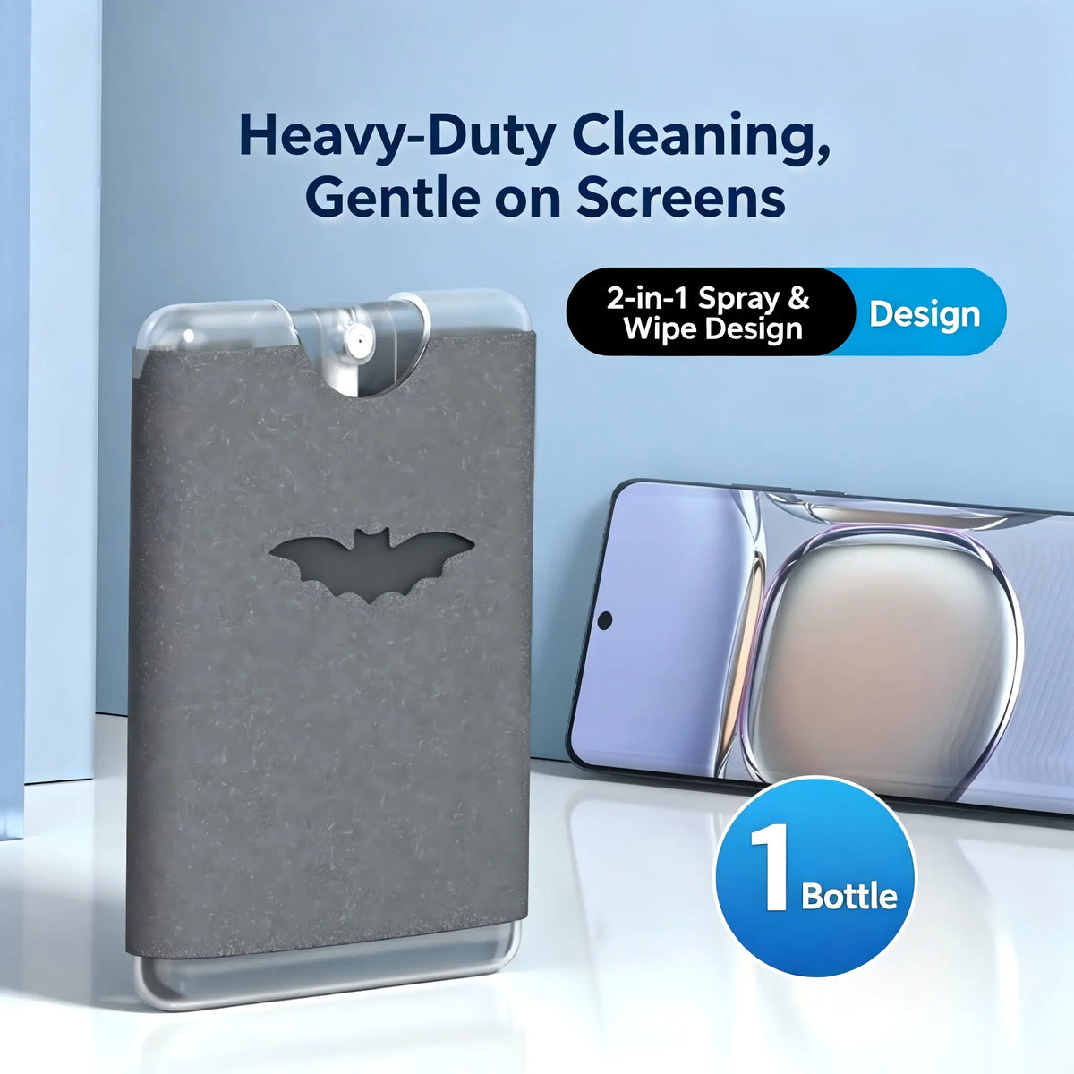 🧼Buy 1 get 1 free-Portable Screen Cleaner Spray with Microfiber Cloth, Nano Streak-Free Cleaning