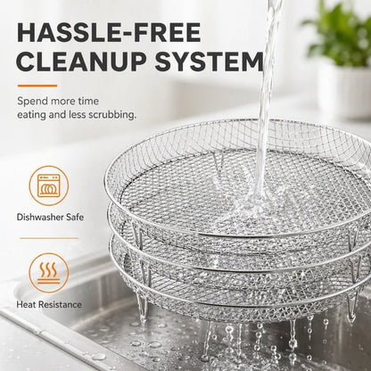 🔥Air Fryer Must-Have! 304 Stainless Steel Grill & Oil Drain Rack