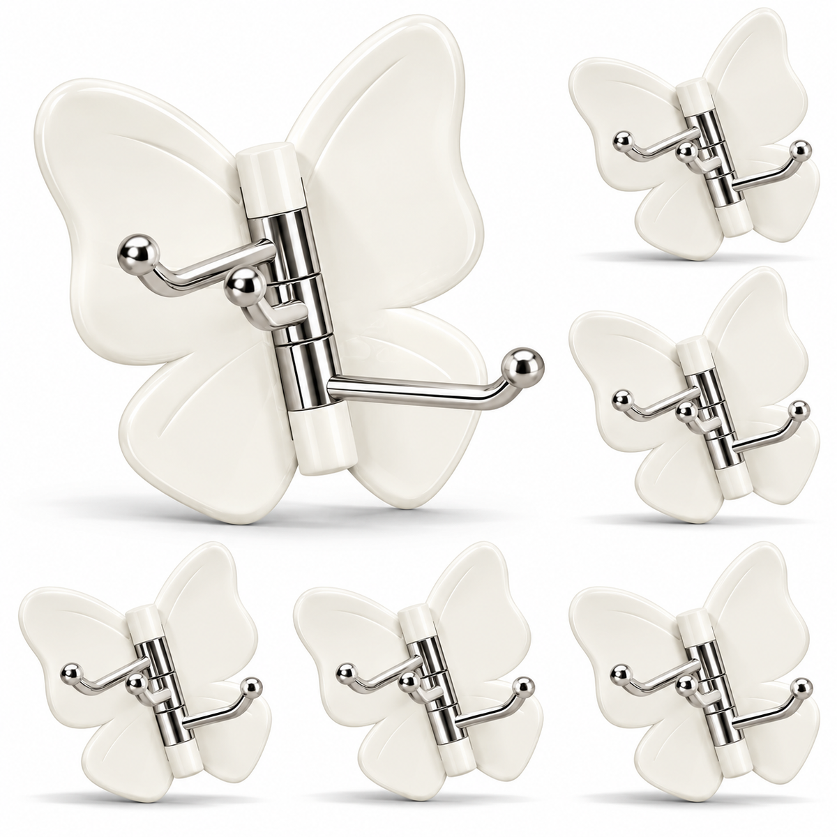 🦋 Buy 1 Get 1 Free 🎁 4-Piece Set of Rotating Butterfly-Shaped Hooks