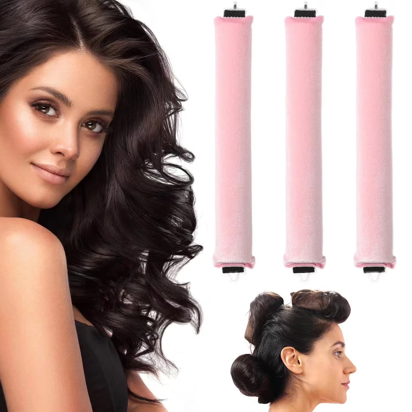 🔥 Heatless Hair Curling Rod, Overnight No-Heat Curls Tool, Get Perfect Natural Wavy Hair While Sleeping No Heat Damage Hair Styling Roller