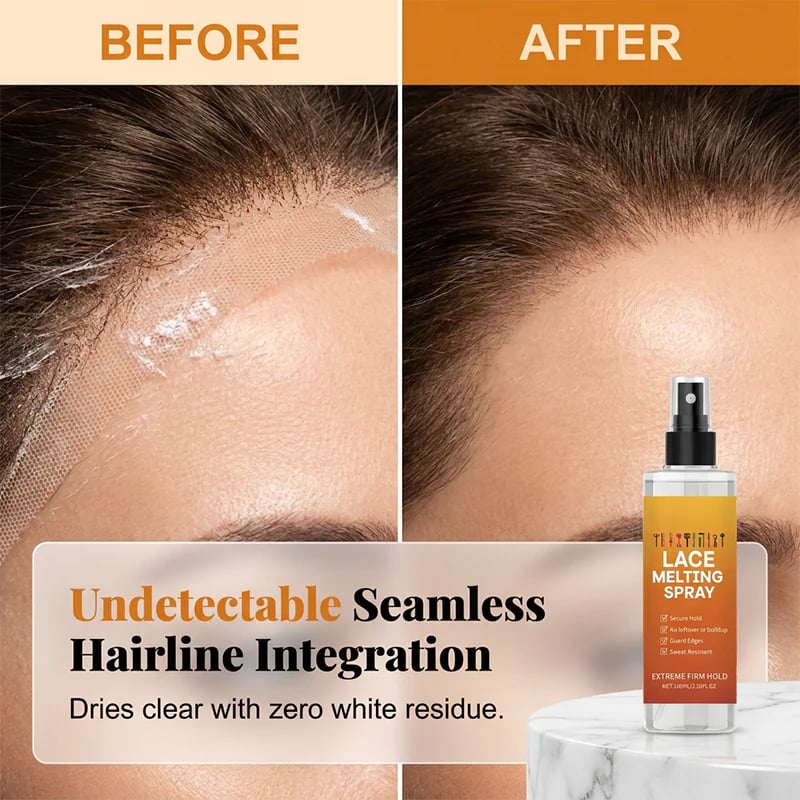 🔥 Buy One, Get One Free Today: Lace Wig Melting & Setting Spray – Quick-Drying, Invisible, Protects the Hairline, Sweat-Resistant, and Leaves No Trace