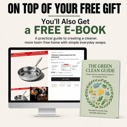 Free Green Clean Guide e-book gift with the Siraat Titanium Hammered Pan Pro Large order page