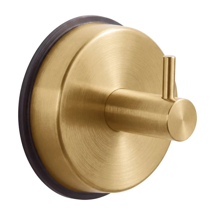 Close-up van een RVS zuignaphaak in geborsteld messing (goud)
