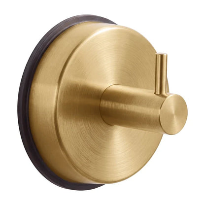 Close-up van een RVS zuignaphaak in geborsteld messing (goud)