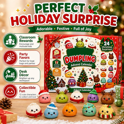 ⏰Hot Sale! 🥟Dumpling Squishy Advent Calendar🎄24 Christmas Surprise Fidget Toys