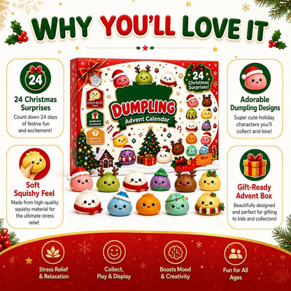 ⏰Hot Sale! 🥟Dumpling Squishy Advent Calendar🎄24 Christmas Surprise Fidget Toys