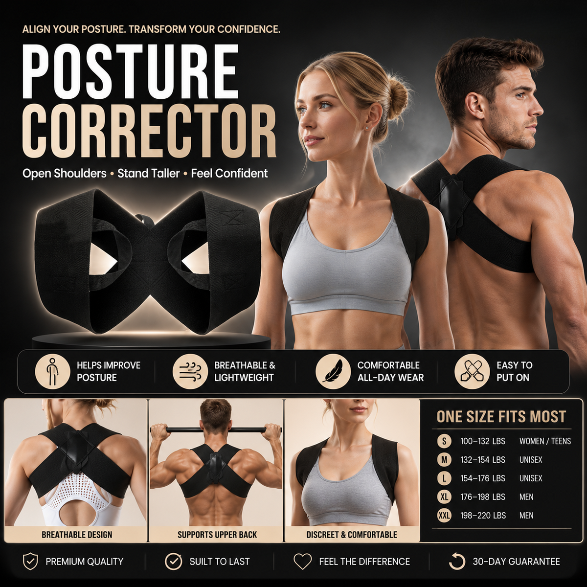 Posture Corrector Shoulder Brace – Open Shoulders, Stand Taller & Feel Confident✨-1