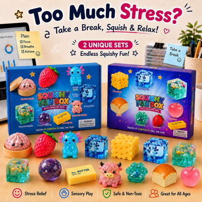 Hot sale🔥8-Piece Mystery Squishy Box — Ultimate Malt Sugar Stress Relief Sensory Bundle