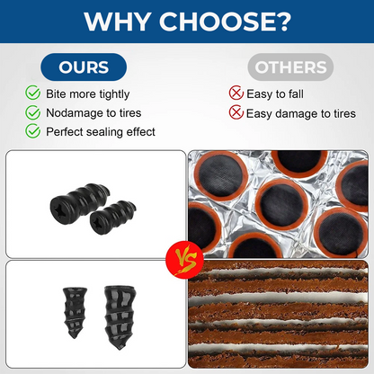 🚗Last Day 50% OFF 6O PCSSelf-Sealing Tire Repair RubberNails Kit with 2 Sizes