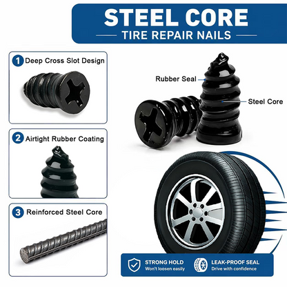 🚗Last Day 50% OFF 6O PCSSelf-Sealing Tire Repair RubberNails Kit with 2 Sizes