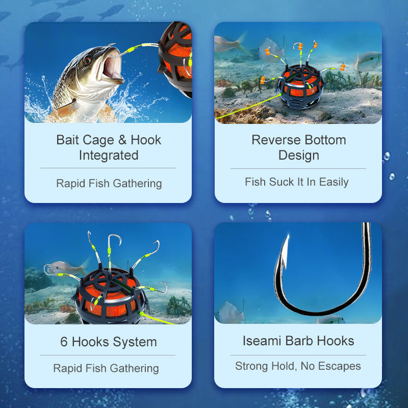 🎣 Catch More Fish, Avoid Snags – Reverse Bottom Bait Cage Fishing Rig