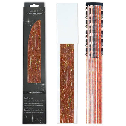 🔥Last Day50%OFF ✨Clip-in Tinsel Hair Extensions (12 tablets) box